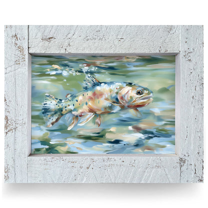 Gentle Stream Trout | Real Wood Framed Wall Art Print