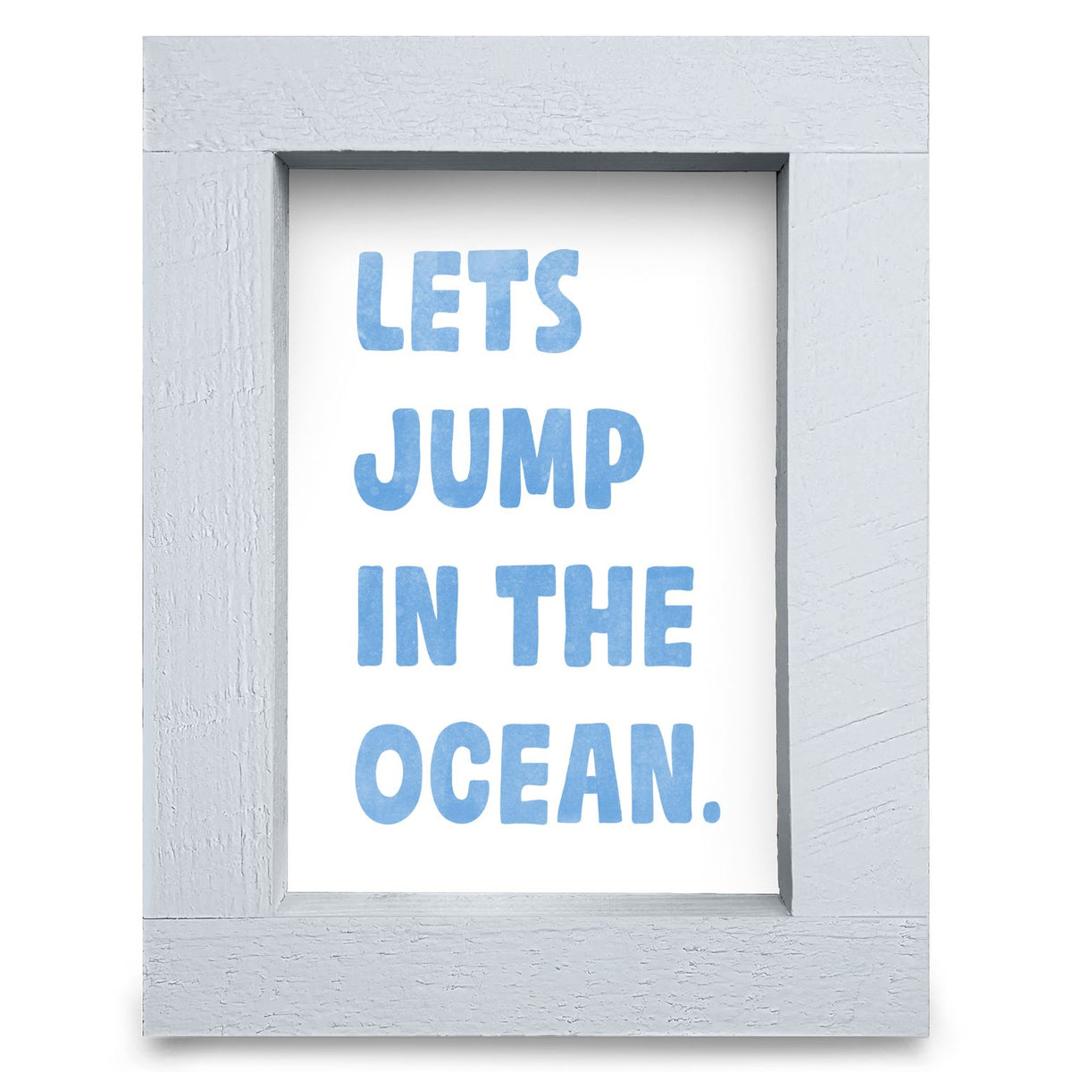 Jump In The Ocean | Real Wood Framed Wall Art Print