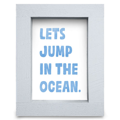 Jump In The Ocean | Real Wood Framed Wall Art Print