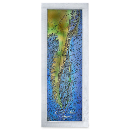 Eastern Shore of Virginia Map | Real Wood Framed Wall Art Print