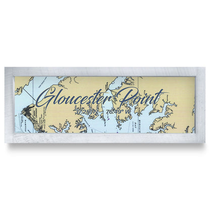 Gloucester Point, Virginia Latitude Longitude Chart Map | Real Wood Framed Wall Art Print