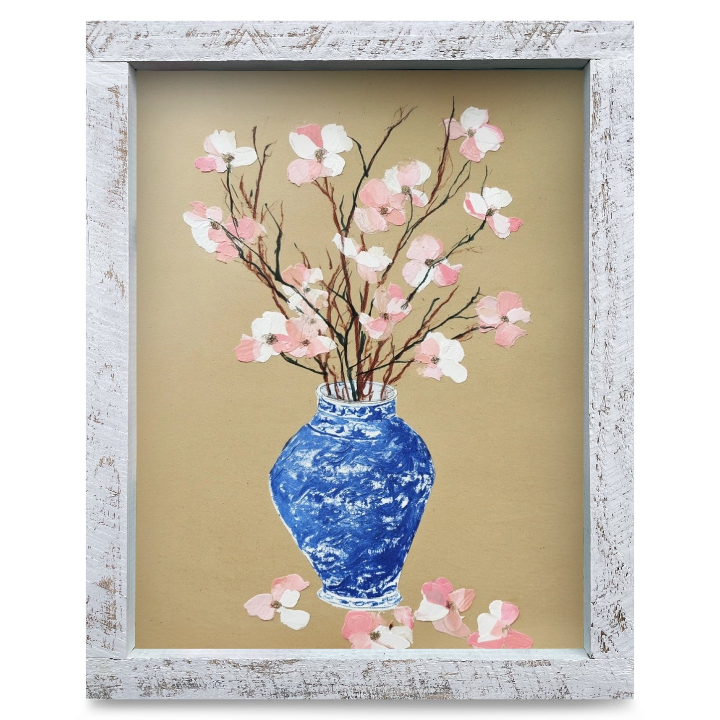 Dogwood Vase | Real Wood Framed Wall Art Print