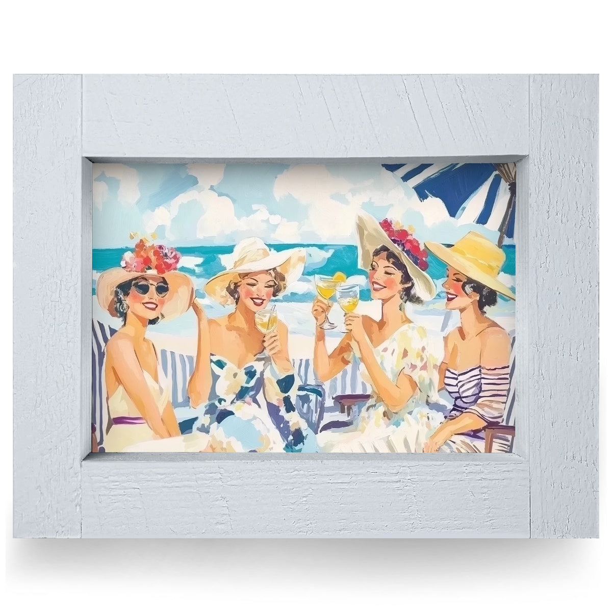 Best Friends Beach | Real Wood Framed Wall Art Print | Horizontal