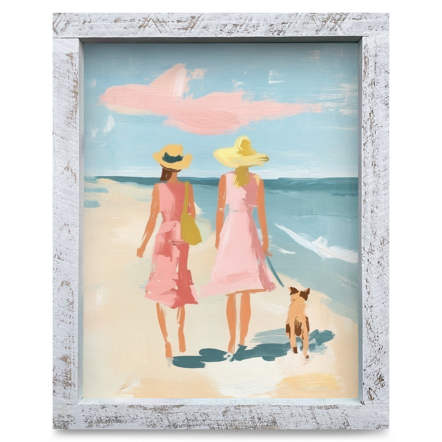 Ladies Beach Walk | Real Wood Framed Wall Art Print
