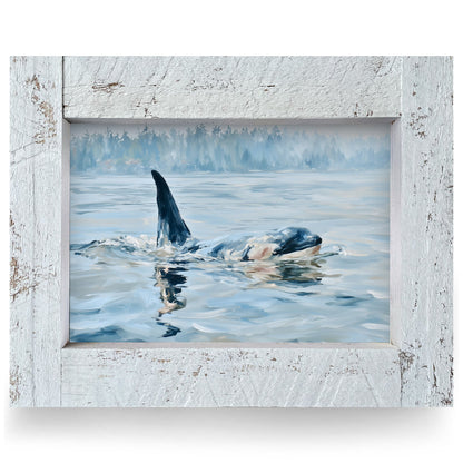 Quiet Water Orca | Real Wood Framed Wall Art Print
