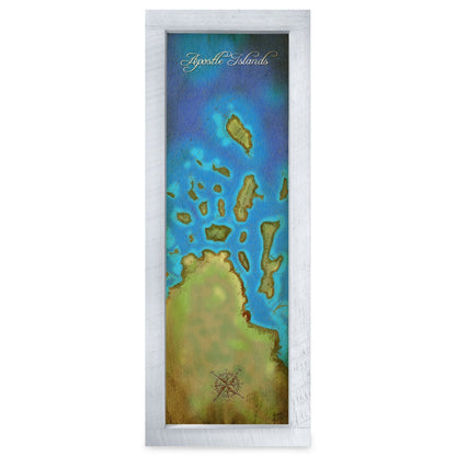 Apostle Islands, Wisconsin Map | Real Wood Framed Wall Art Print