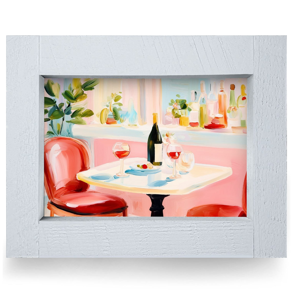 Table for Two | Real Wood Framed Wall Art Print | Horizontal