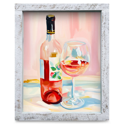 Still Life Wine | Real Wood Framed Wall Art Print
