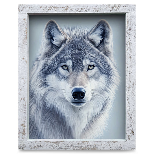 Pretty Wolf | Real Wood Framed Wall Art Print