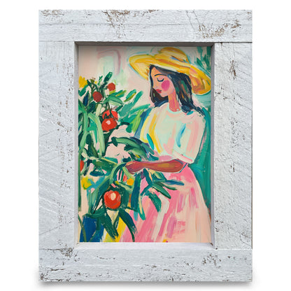 Pretty Tomato Harvest | Real Wood Framed Wall Art Print