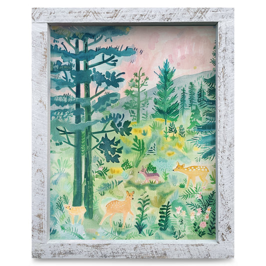 Woodland Watercolor | Real Wood Framed Wall Art Print