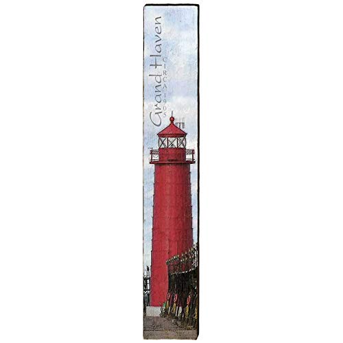 Grand Haven Lighthouse Home Decor Art Print on Real Wood