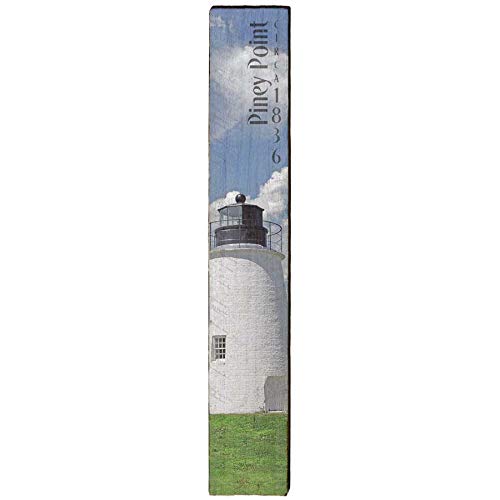 Piney Point Lighthouse Home Decor Art Print on Real Wood