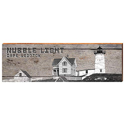 Nubble Lighthouse Home Decor Art Print on Real Wood