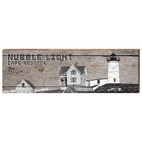 Nubble Lighthouse Home Decor Art Print on Real Wood