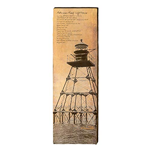 Molasses Reef Lighthouse Home Decor Art Print on Real Wood