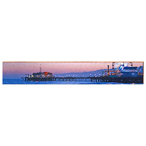 Santa Monica Pier Evening Home Decor Art Print on Real Wood Each