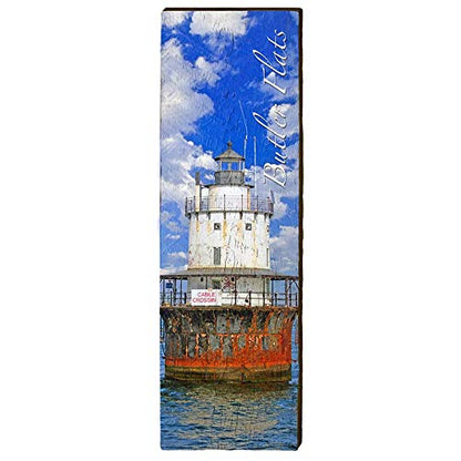 Butler Flats Lighthouse, Massachusetts Wooden Sign | Wall Art Print on Real Wood 