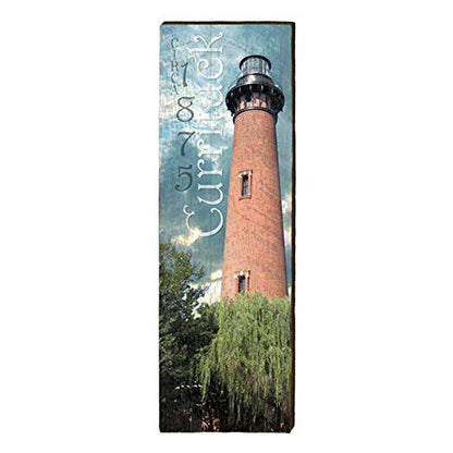 Currituck Lighthouse Corolla, North Carolina Wooden Sign | Wall Art Print on Real Wood