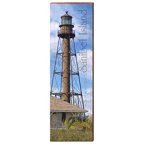 Sanibel Island Lighthouse Home Decor Art Print on Real Wood