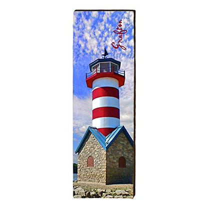 Grafton Lighthouse Home Decor Art Print on Real Wood