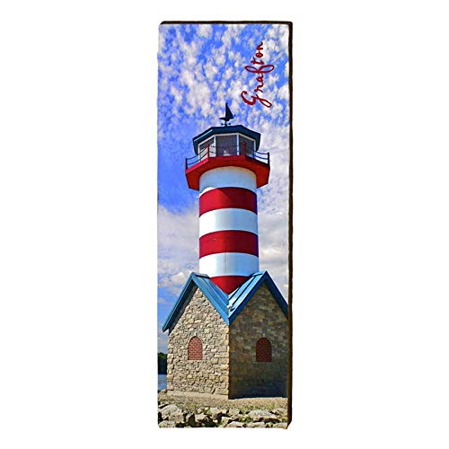 Grafton Lighthouse Home Decor Art Print on Real Wood