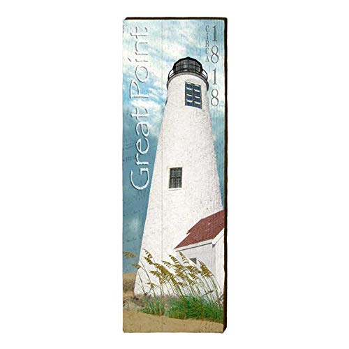 Great Point Lighthouse Home Decor Art Print on Real Wood