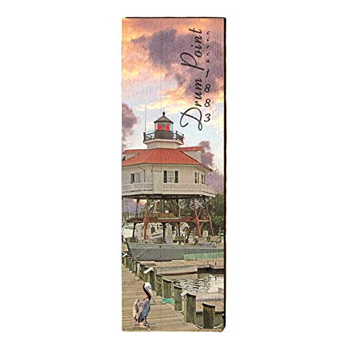 Drum Point Lighthouse Home Decor Art Print on Real Wood
