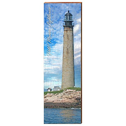 Petit Manan Lighthouse Home Decor Art Print on Real Wood