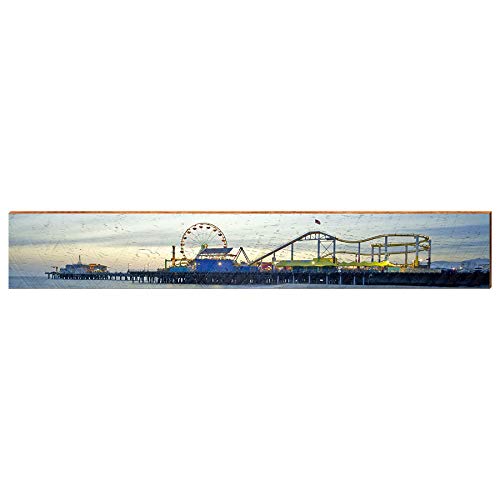 Santa Monica Pier Sunrise Home Decor Art Print on Real Wood Each