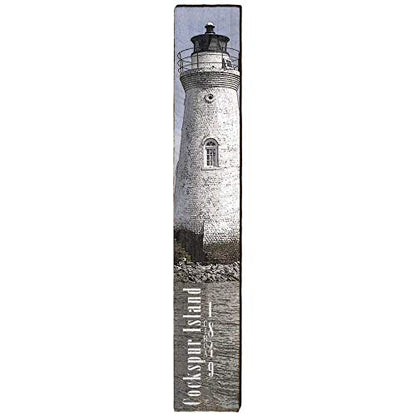 Cockspur Island Lighthouse, Georgia Wooden Sign | Wall Art Print on Real Wood | Tybee Island Coastal Nautical Beach House Home Decor