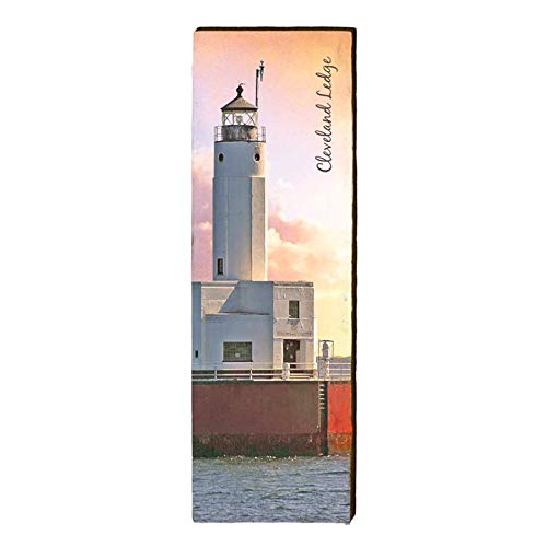 Cleveland Ledge Lighthouse, Massachusetts Wooden Sign | Wall Art Print on Real Wood 