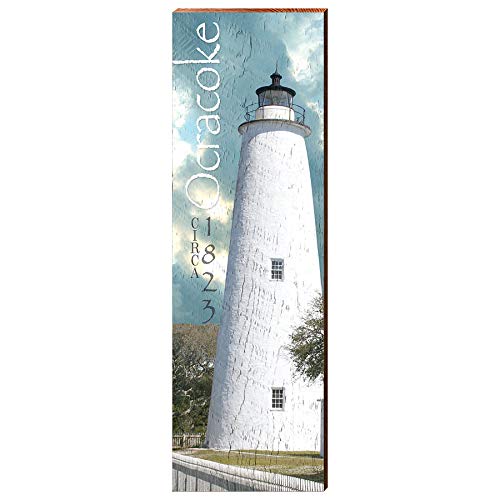 Ocracoke Island Lighthouse, North Carolina Wooden Sign | Wall Art Print on Real Wood