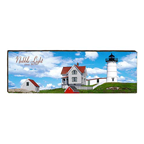 Nubble Lighthouse Home Decor Art Print on Real Wood