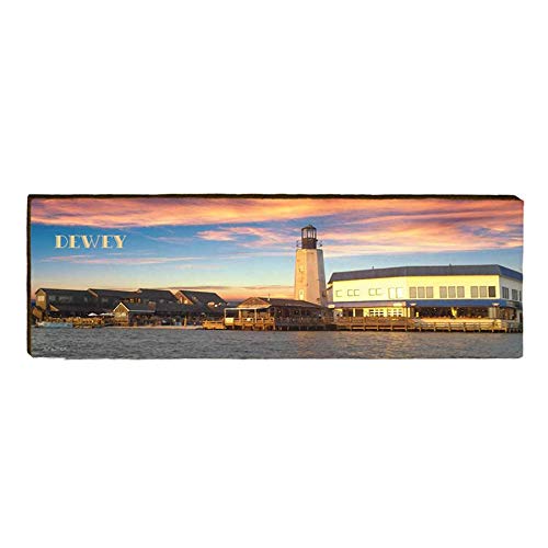 Dewey Lighthouse Home Decor Art Print on Real Wood