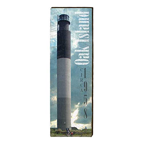 Oak Island Lighthouse Home Decor Art Print on Real Wood