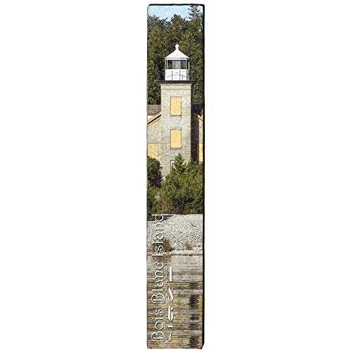 Bois Blanc Island Lighthouse Home Decor Art Print on Real Wood