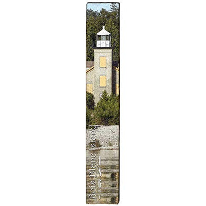 Bois Blanc Island Lighthouse Home Decor Art Print on Real Wood