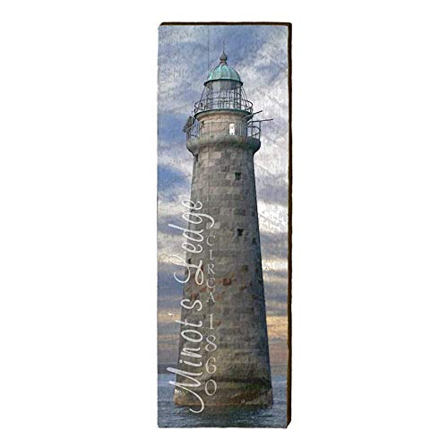Minot's Ledge Lighthouse Home Decor Art Print on Real Wood