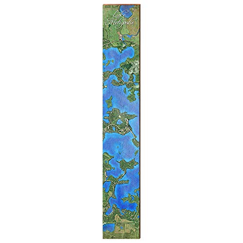 Lake Metigoshe, ND Map Home Decor Art Print on Real Wood