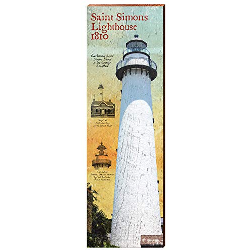 St. Simons Lighthouse Home Decor Art Print on Real Wood