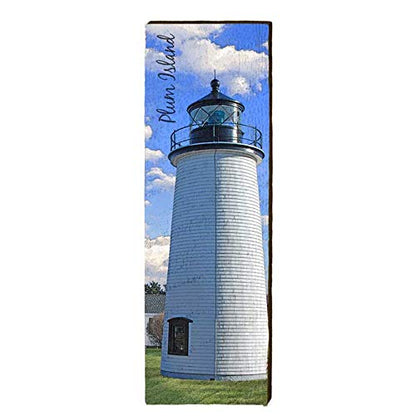 Plum Island Lighthouse Home Decor Art Print on Real Wood