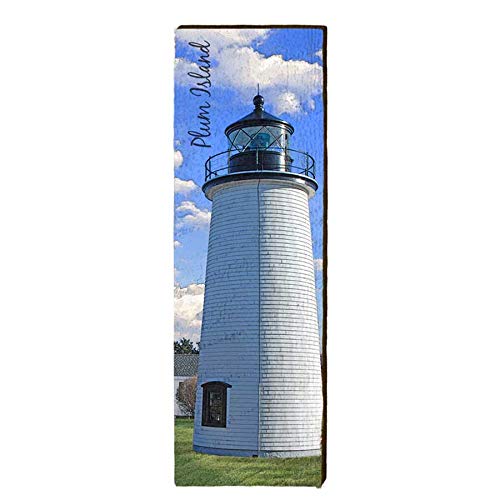 Plum Island Lighthouse Home Decor Art Print on Real Wood