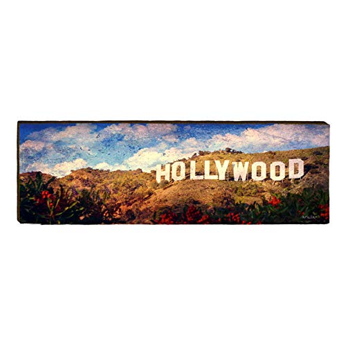 Hollywood Sign, Los Angeles, California Home Decor Art Print on Real Wood