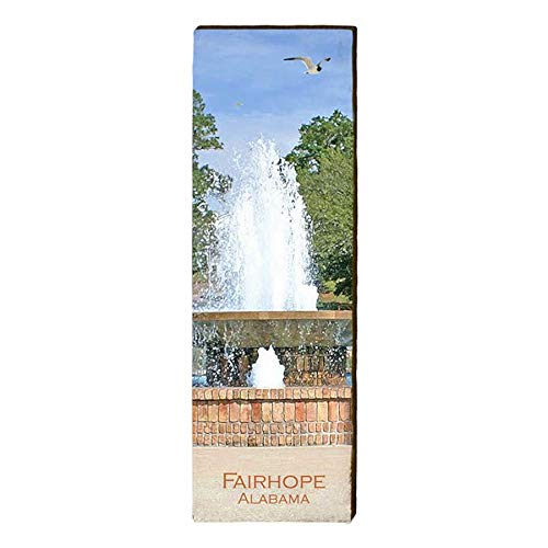 Fairhope Alabama Fountain Home Decor Art Print on Real Wood