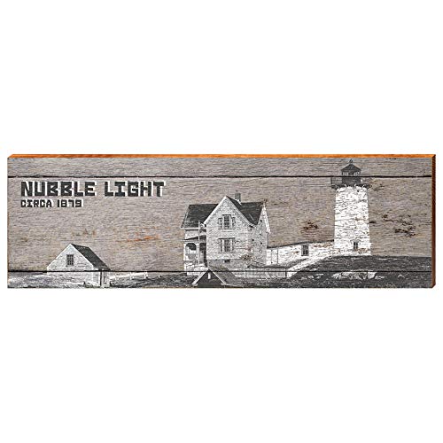 Nubble Lighthouse Home Decor Art Print on Real Wood
