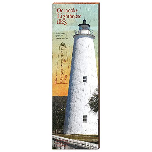 Ocracoke Lighthouse, North Carolina Wooden Sign | Wall Art Print on Real Wood