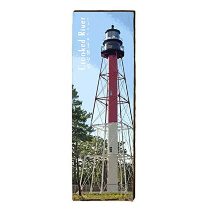 Crooked River, Florida Lighthouse Wooden Sign | Wall Art Print on Real Wood 