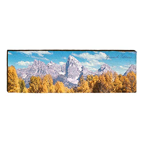 Grand Teton Mountain Range Home Decor Art Print on Real Wood