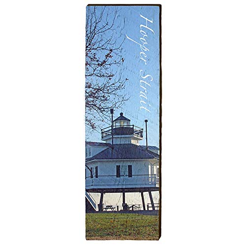 Hooper Strait Lighthouse Home Decor Art Print on Real Wood